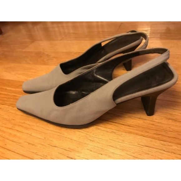 green slingback heels